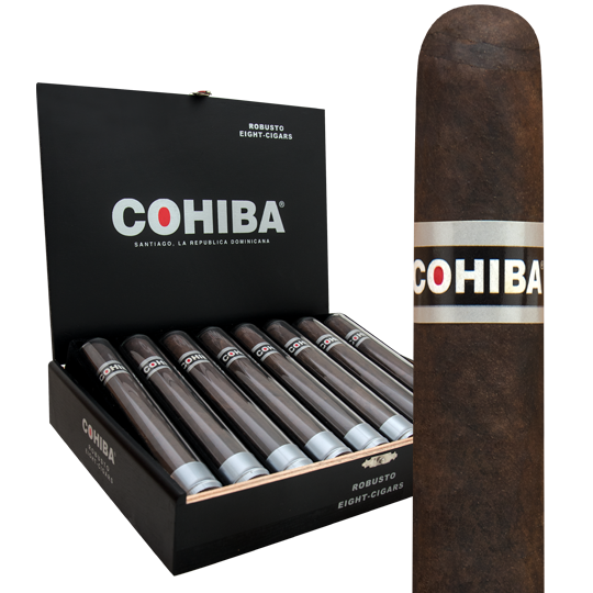 COHIBA BLACK ROBUSTO CRYSTAL TUBE 5 1/2X50 (8)