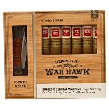 [INTREF004666] HENRY CLAY WAR HAWK 6 TORO & KNIFE GIFT SET  (6)